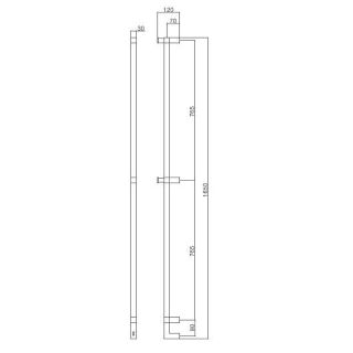 Полотенцесушитель электрический Margaroli Panorama 666/L Switch Chrome CR 165x12 см хром